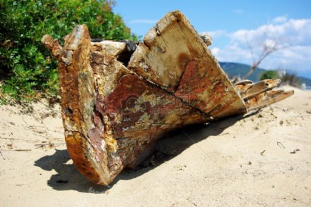 沙滩上的木船