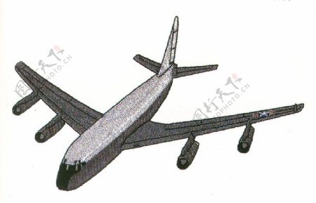 绣花色彩灰色交通工具飞机免费素材