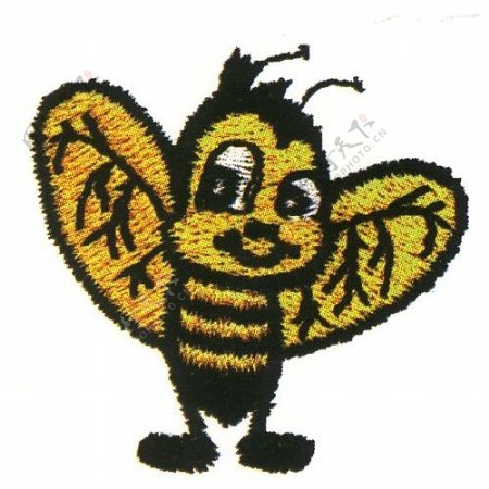 绣花动物昆虫色彩黄色免费素材