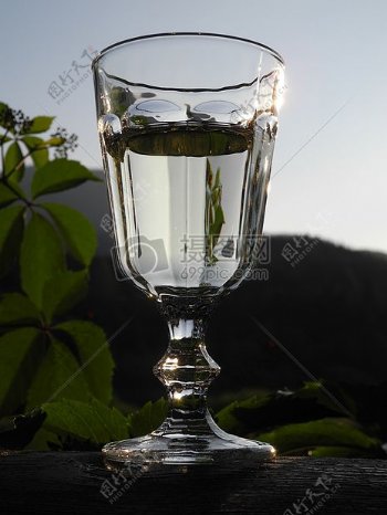 透明杯子中的水
