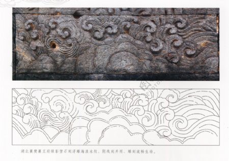 古代建筑雕刻纹饰山水景观云纹水纹7