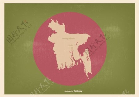 孟加拉国旗带地图