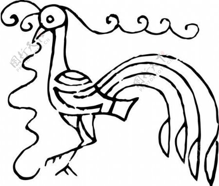 凤凰凤纹图案鸟类装饰图案矢量素材CDR格式0017