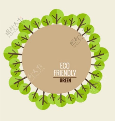圆形绿色生态环保背景图