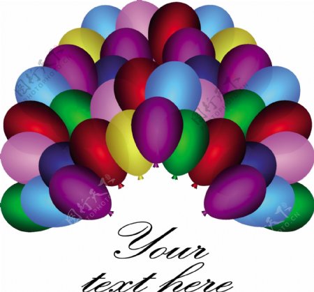 彩色气球背景矢量素材图片