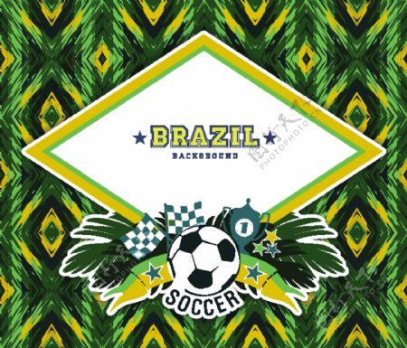 巴西水彩国旗背景素材