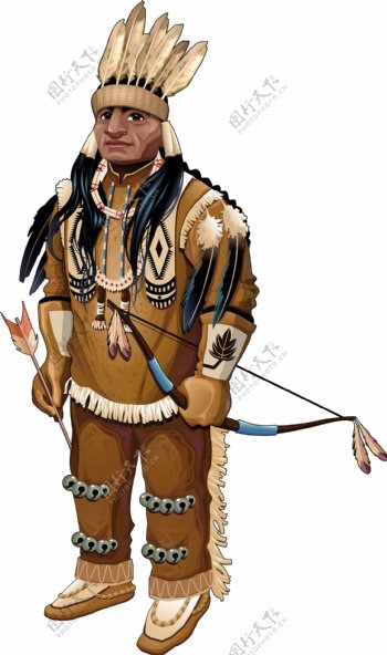 印第安人带着弓和箭的载体分离特性