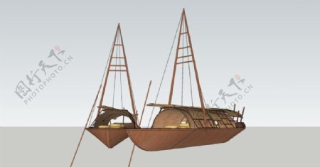 古代帆船3D模型
