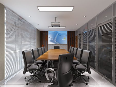 现代型欧式风格办公室会议室装修效果图