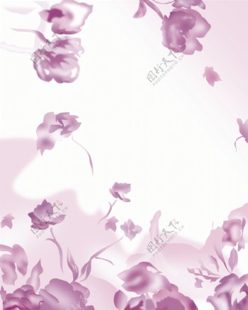 紫色花瓣室内移门创意画