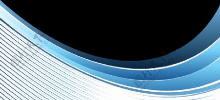 抽象蓝色弧形图形免抠png透明素材