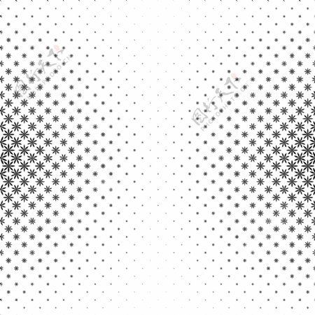 单色几何程式化花卉图案矢量背景曲线插图
