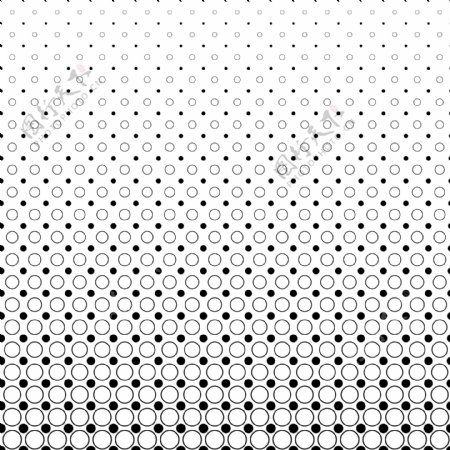 单色抽象圆形图案背景黑白和几何矢量设计