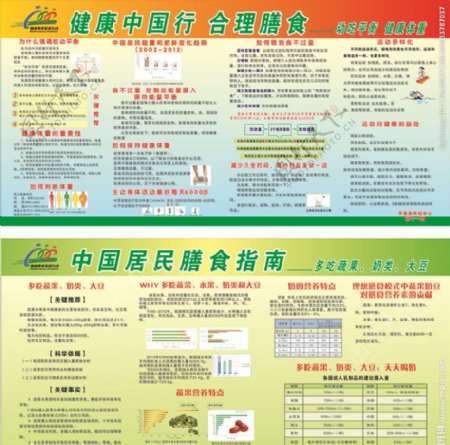 健康中国行合理膳食展板