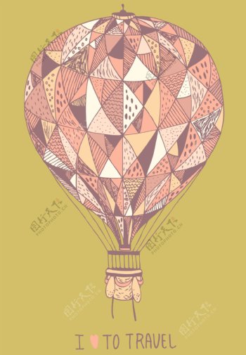 现代简约抽象热气球装饰画素材北欧风格