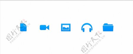 蓝色网页音乐视频icon图标设计