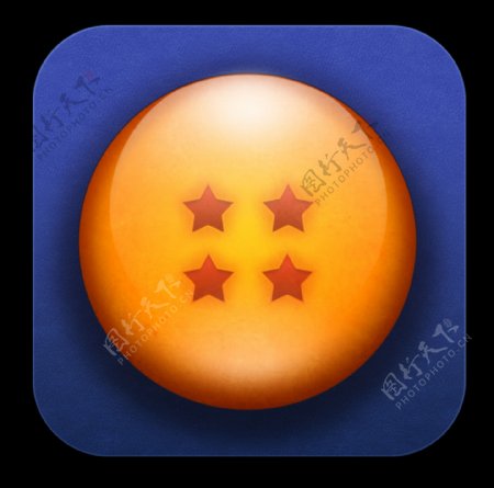 橙色星星图标按钮素材
