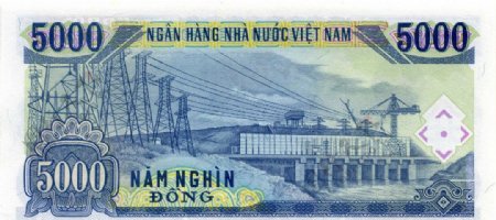 越南币5000元背面