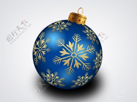蓝色圣诞球装饰图标元素