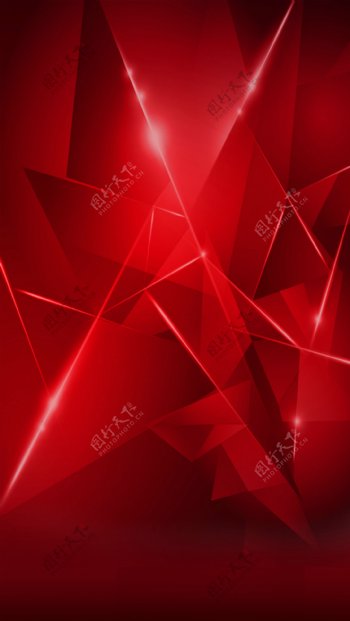 简约红色几何H5背景素材