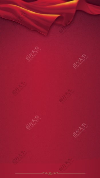 简约红色绸缎H5背景素材