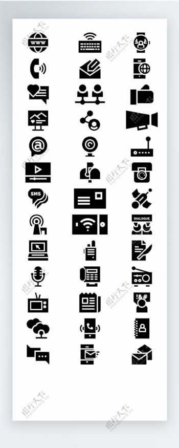 通讯黑色工作生活图标矢量AI素材icon