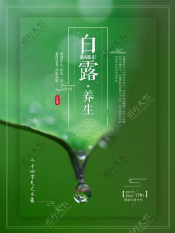 中国传统二十四节气之简约白露节气海报设计