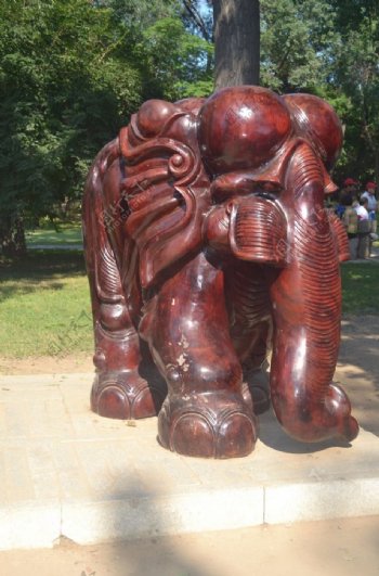 大象雕塑石雕动物