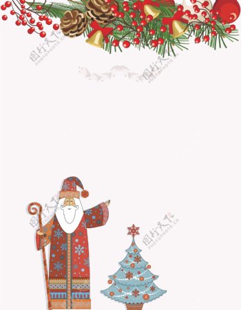 矢量松枝圣诞树圣诞节背景素材