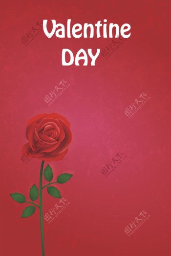 红色浪漫玫瑰花海报背景素材