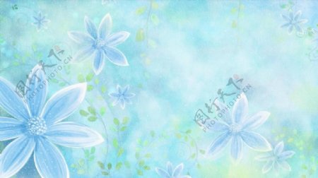 清新浪漫蓝色花朵动态背景素材