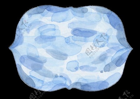淡蓝色水彩画透明装饰图案