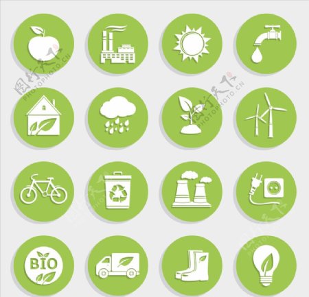 绿色环保工业标志图标logo