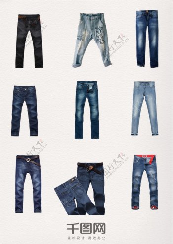 衣装流行牛仔裤图案元素集合