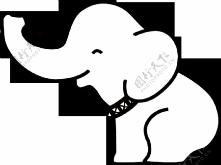 可爱大象简笔画免抠png透明素材