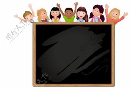 卡通儿童黑板PNG元素