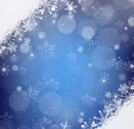 圣诞节雪花蓝色背景
