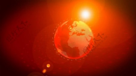 红色立体地球特效循环视频素材