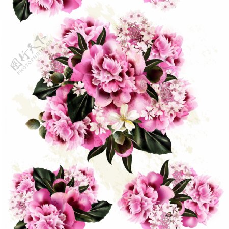 粉色手绘花朵矢量素材