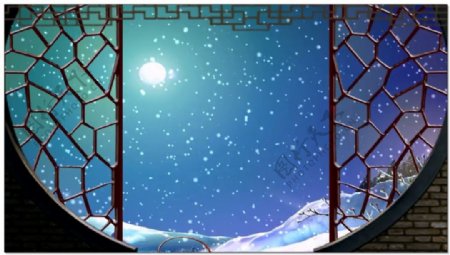 月光雪景古典戏曲视频素材视频素材
