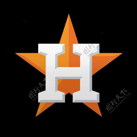 休斯敦太空人橙色五角星标志png透明素材