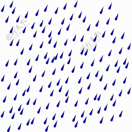 蓝色降落的雨滴免抠png透明素材