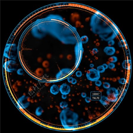 医疗主题HUD圆形循环元素显微镜