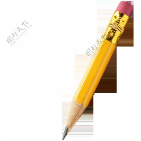 削短的黄色铅笔免抠png透明素材