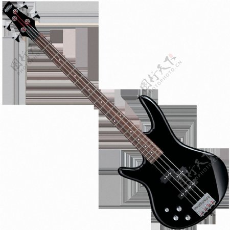 创意形状黑色电吉他免抠png透明图层素材