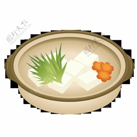 手绘砂锅食品元素素材