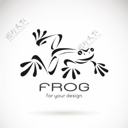 黑色抽象青蛙logo矢量素材