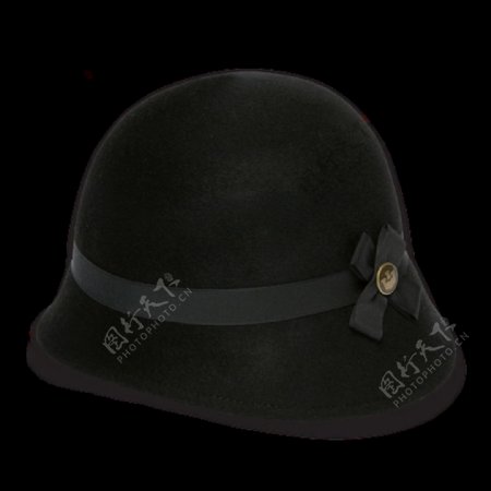 黑色女士帽子免抠png透明图层素材