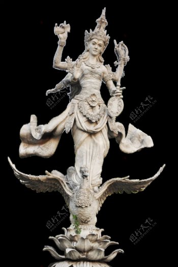 印度教妙音天女雕像免抠png透明素材