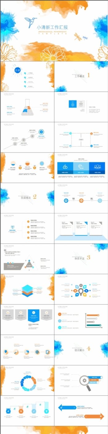 黄色小清新工作汇报